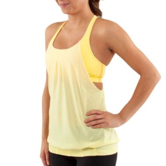 Lululemon Practice Freely Tank Mellow Lemon / Burning Yellow size 6 - Picture 1 of 8